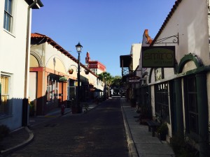 St. Augustine is America's oldest city and the narrow streets attest to its age.  The structures are in amazingly good condition -- lots of renovation I suppose.