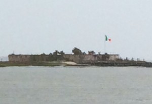 Spotted the Irish flag on an island in the middle of Charleston Harbor.