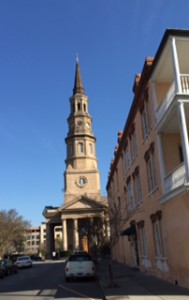 One of many church spires that punctuate the city's skyline.