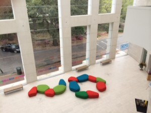 A shot of the Jepson Museum of Contemporary Art on Telfair Square from the third floor.  It is a treasure of interesting exhibits.  We focused on three of them.