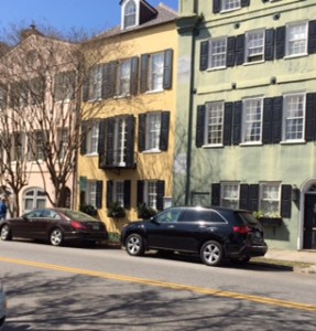 Houses in pastel colors are part of Charleston's charm.  The zoning board makes sure that two pink (or any other color for that matter) aren't side by side!