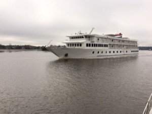 Sharing the waterway in some of the narrow spots on the ICW can be tricky -- especially when large passenger ships go by. 