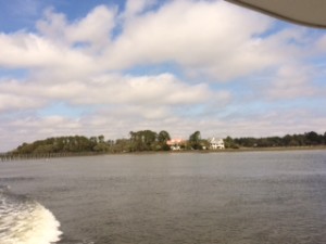 This photo gives you an idea of how flat the water and the surrounding land is.