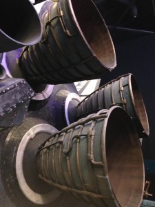 These are the thrusters of the Saturn rocket that launched Apollo 8, the most powerful rocket ever.  The new SLS will eclipse that record but not until 2018.  SLS is one of a zillion acronyms that NASA uses.  Totally confusing!