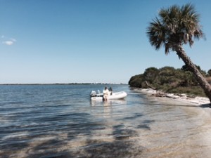 A nearly private island is a perfect place for a 10 year old to explore.  And for Grandma and Grandpa to wade in warm waters.