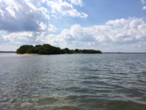 Here's our destination!  A nearly deserted island about 2 1/2 miles from where we are moored. 