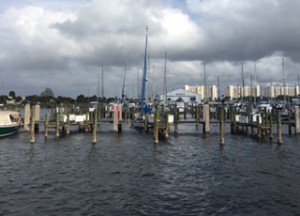 Stormy sky and 17-20 mph winds made us glad to be in port.  Should have kept our eye on the storm a bit closer!