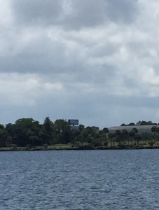 Another sign on the population density....a billboard!  This is the first one we've seen from the ICW.  You may have to look closely to find it!