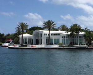 Here's another ultra-modern house.  This one came with a boat called "Sexy."