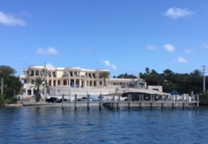 This monster is still under construction and is located on the eastern side of the ICW.  The other side of the house is on the ocean.