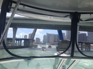 One of the bridges labeled as "usually open" in our cruising guide is a railroad bridge and as we approached it we heard the announcement that it would close for a train in 5 minutes.  We were the last boat through before they closed it.