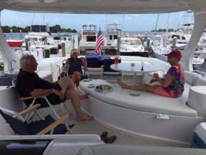 Well-earned rest at the Coral Reef Yacht Club.