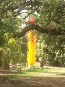 Carolyn got this photo of Ann taking a photo of a large Chihuly assemblage.  It really shows the scale of these works.