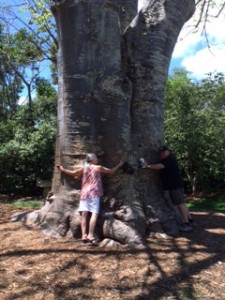 Gary and Carolyn doing their tree hugger thing.